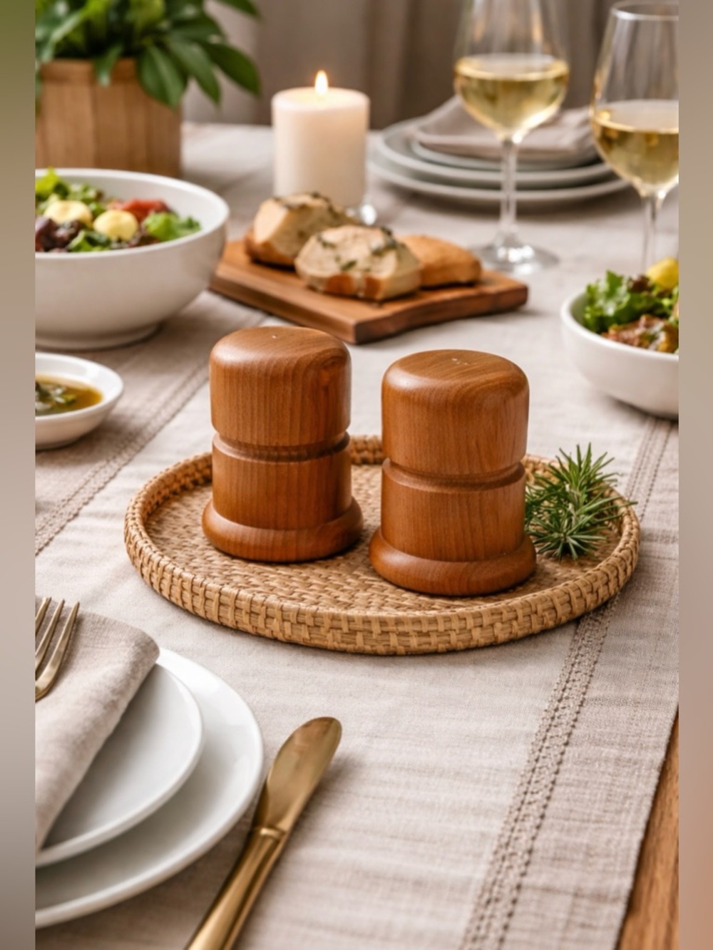 Gailstyn-Sutton VTG MCM Thai Teak 3" Salt & Pepper Shaker Set